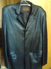 Пиджак кожаный 52 р, бу, идеальное состояние