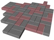 Тротуарная плитка  Кирпичик серая 40-60 мм.